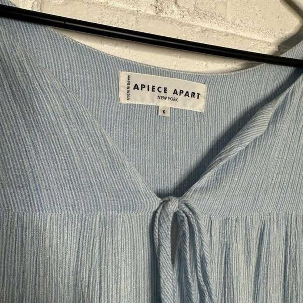 Apiece Apart Long Sleeve Blue Cotton Dress size 6 - image 3