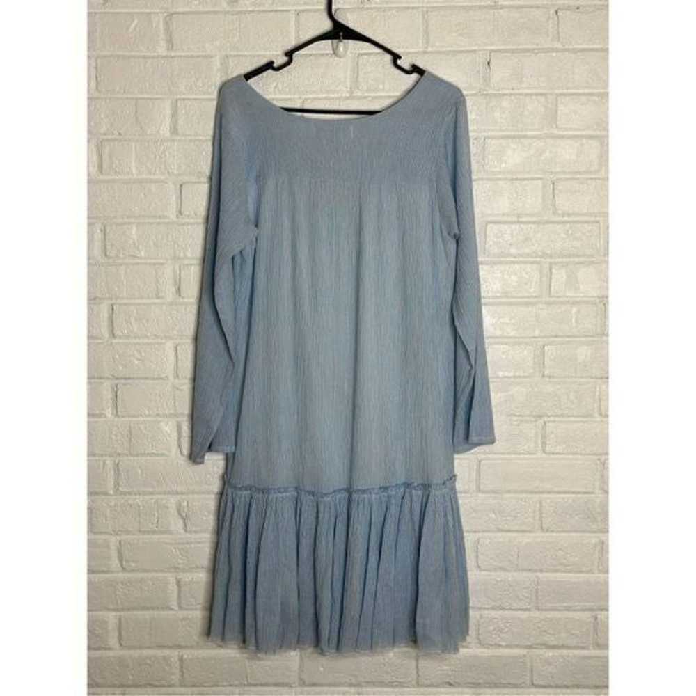 Apiece Apart Long Sleeve Blue Cotton Dress size 6 - image 5