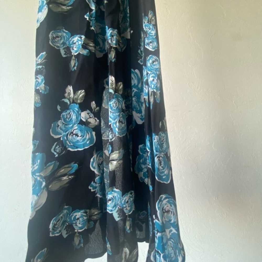 Reformation blue floral maxi short puff wrap dres… - image 12