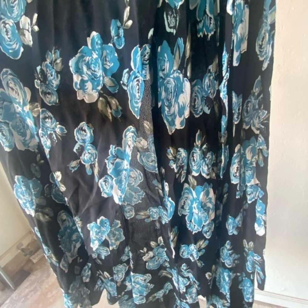 Reformation blue floral maxi short puff wrap dres… - image 9