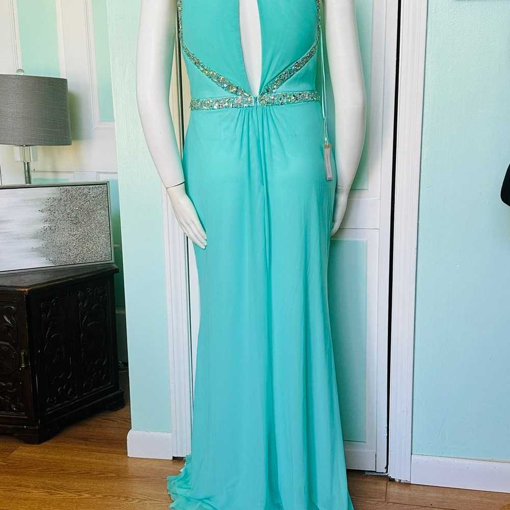 Size 12W 14 16 Faviana Tiffany Aqua Prom Dress Pa… - image 2