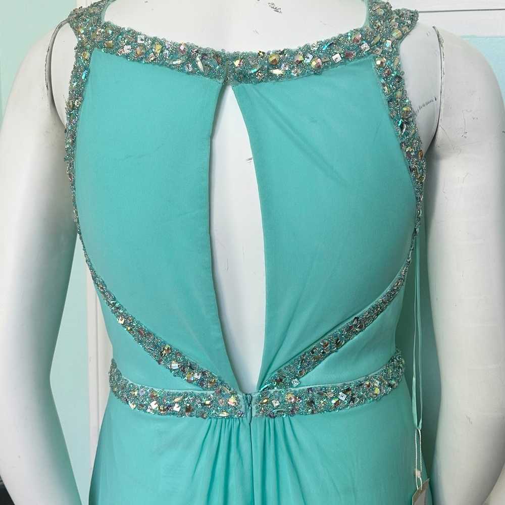 Size 12W 14 16 Faviana Tiffany Aqua Prom Dress Pa… - image 3