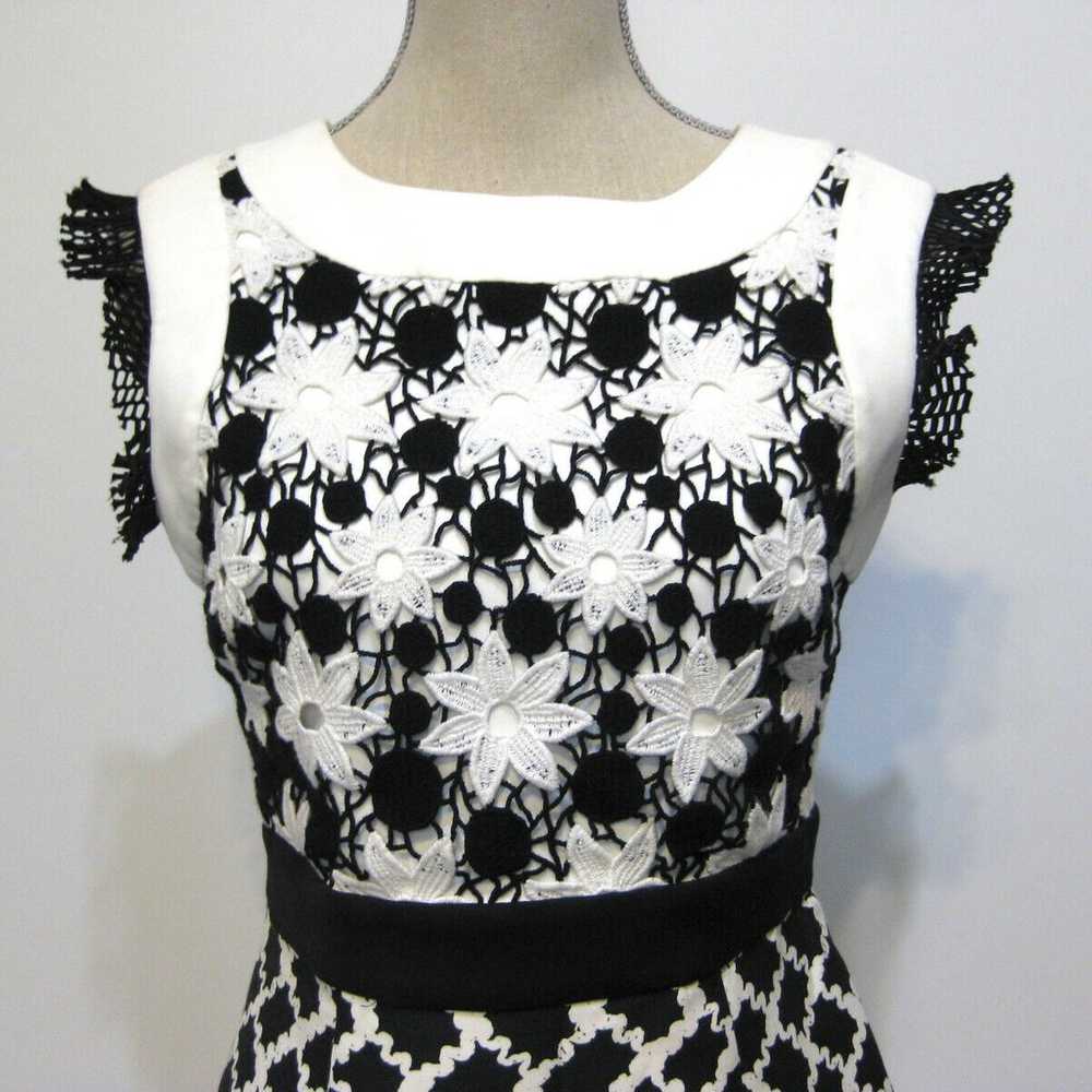 EMANUEL UNGARO Black and White Lace Short Dress S… - image 2