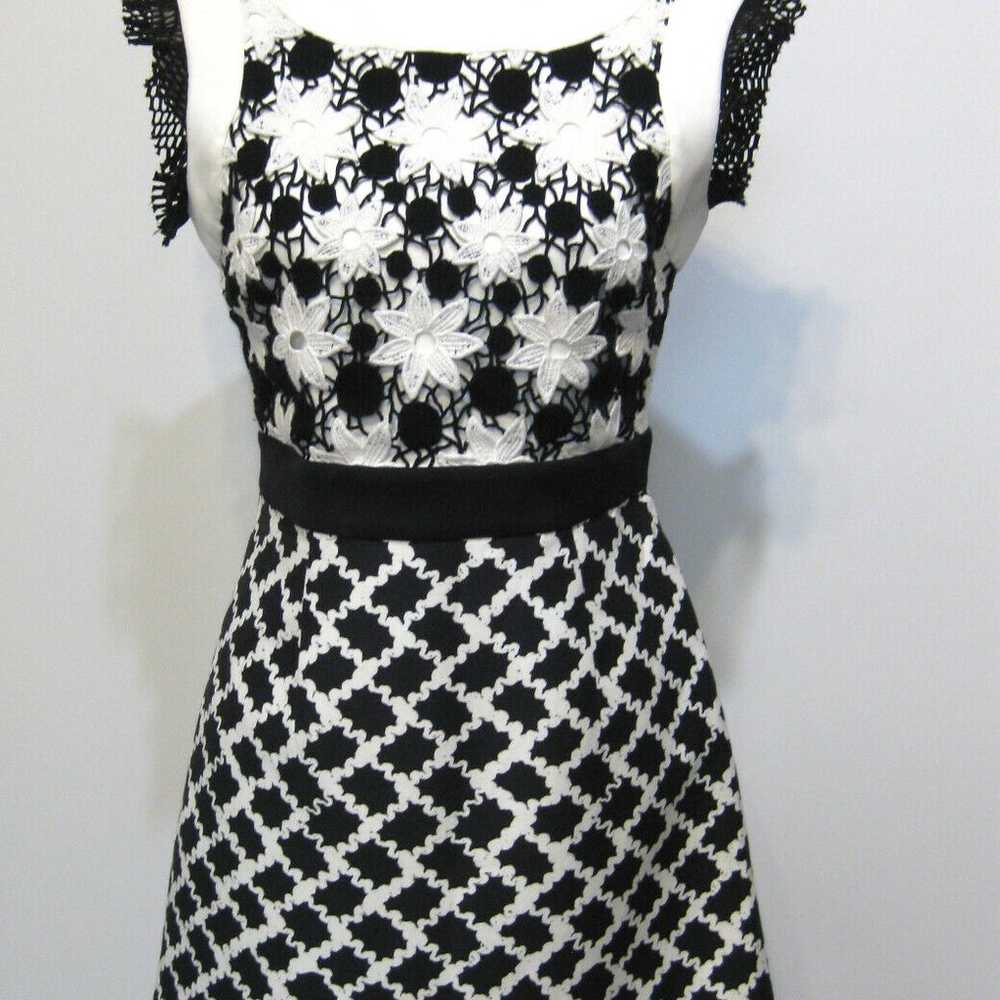 EMANUEL UNGARO Black and White Lace Short Dress S… - image 3