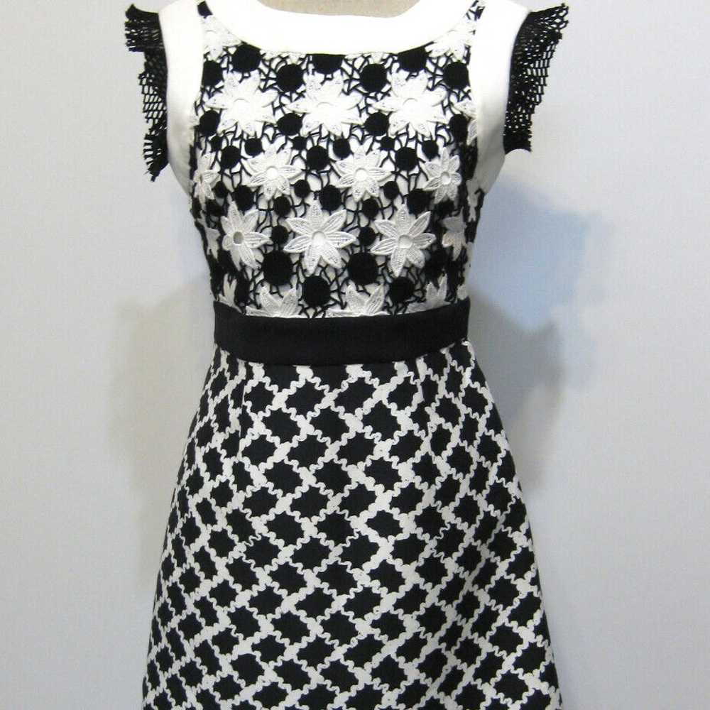EMANUEL UNGARO Black and White Lace Short Dress S… - image 4