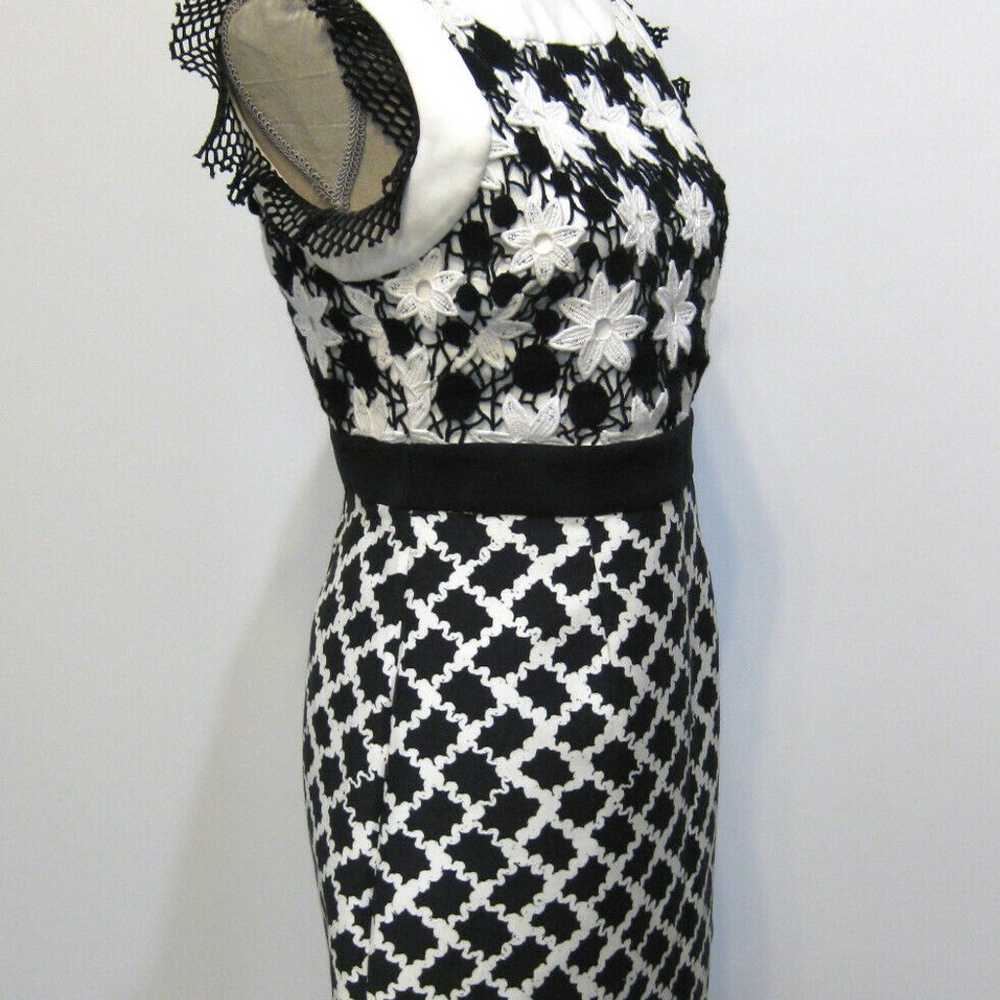 EMANUEL UNGARO Black and White Lace Short Dress S… - image 5