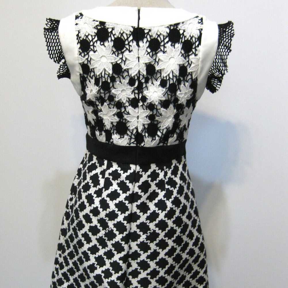 EMANUEL UNGARO Black and White Lace Short Dress S… - image 7
