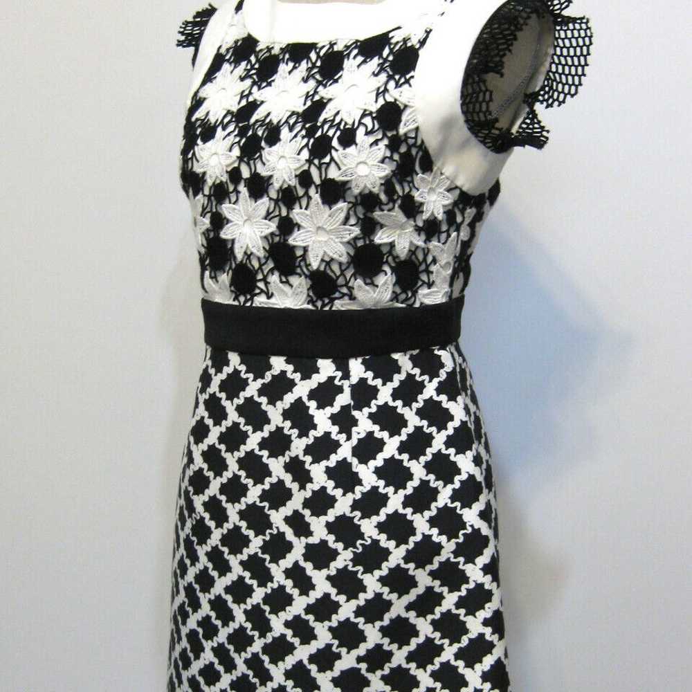EMANUEL UNGARO Black and White Lace Short Dress S… - image 9