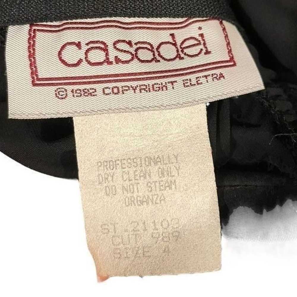 Casadei Vintage 80s Black Sheer Sequin Beaded Dra… - image 10