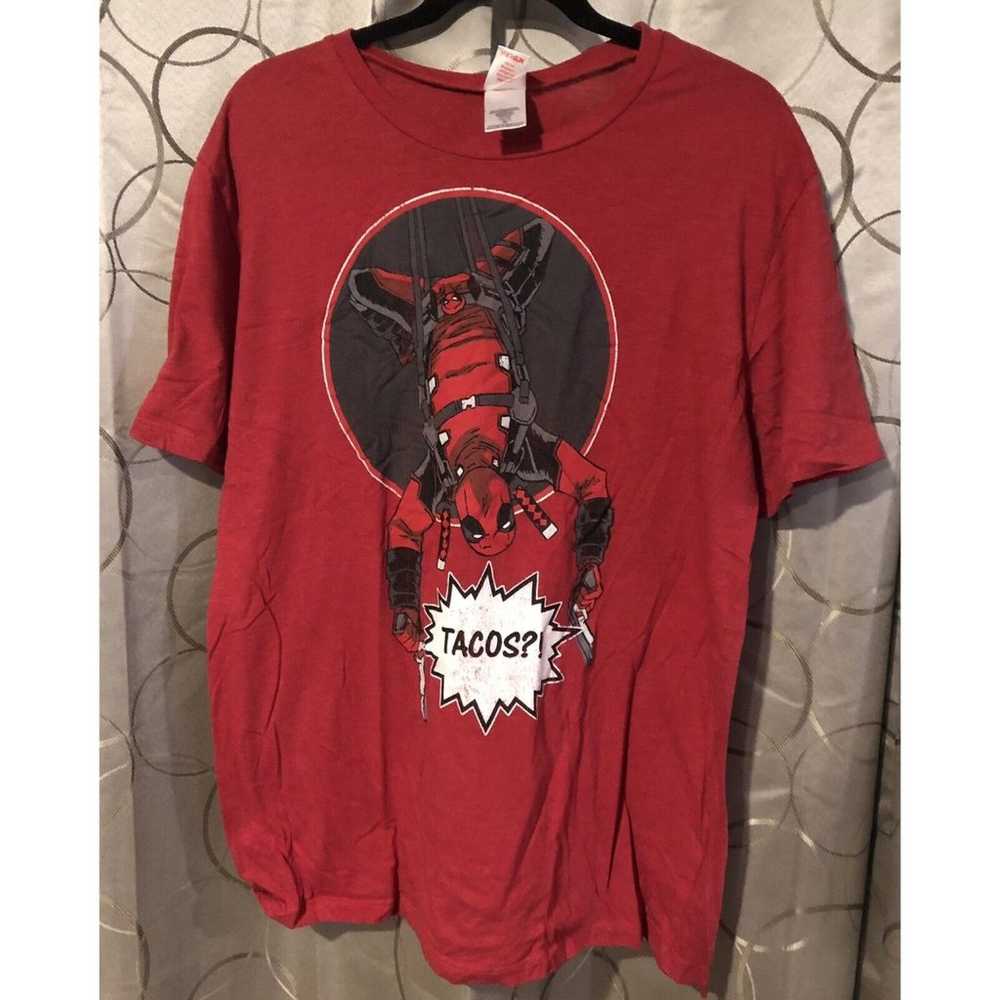 Marvel Deadpool T-Shirt Men's XL Red Tacos - image 2