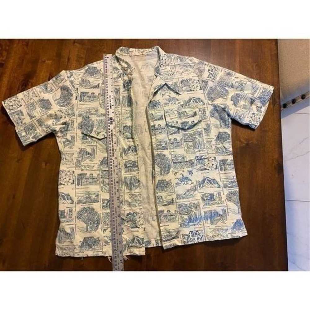 Vtg 90s Zip Hawaiian Shirt Size Large (READ) - image 5