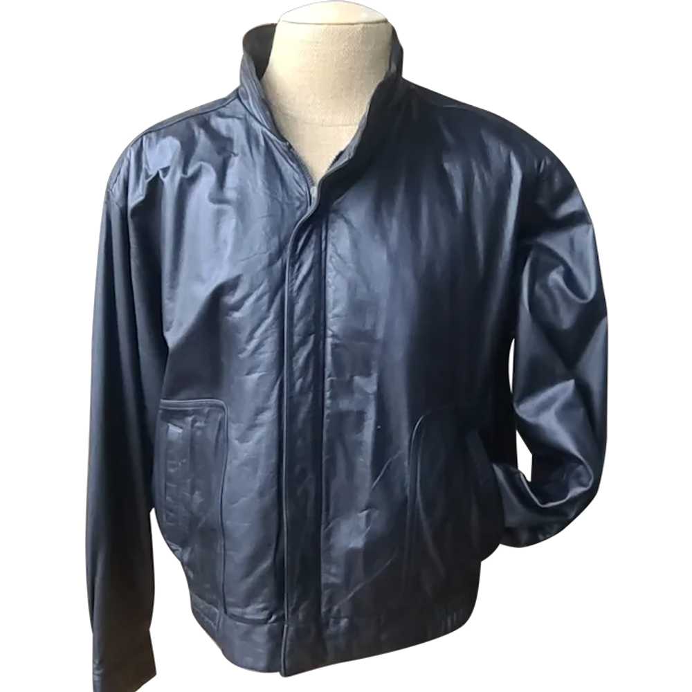 Vintage Reed- Black Leather Jacket Bomber Style W… - image 1