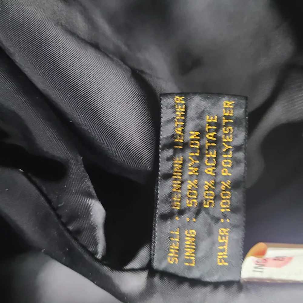 Vintage Reed- Black Leather Jacket Bomber Style W… - image 8