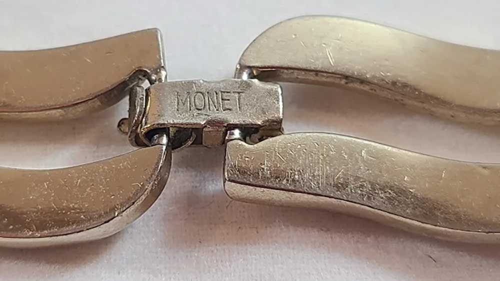 Vintage Monet Gold Tone Link Choker Necklace - image 3