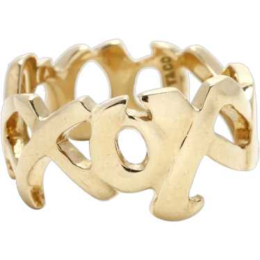 Tiffany and Co Paloma Picasso Xo Gold Ring, 18k Y… - image 1