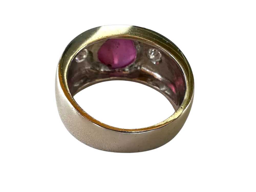 14K WG Pink Star Sapphire and Diamond Ring - image 4
