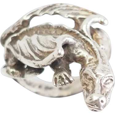 One of a kind sterling silver large dragon fairyt… - image 1