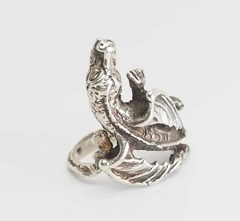 One of a kind sterling silver large dragon fairyt… - image 3