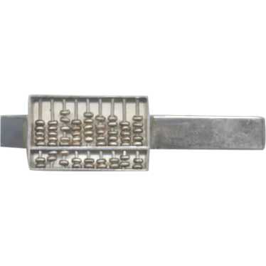 Novelty Silver ABACUS Tie Clip - image 1
