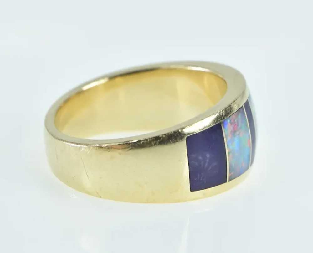 14K Sugilite Opal Inlay Ornate Band Statement Rin… - image 2