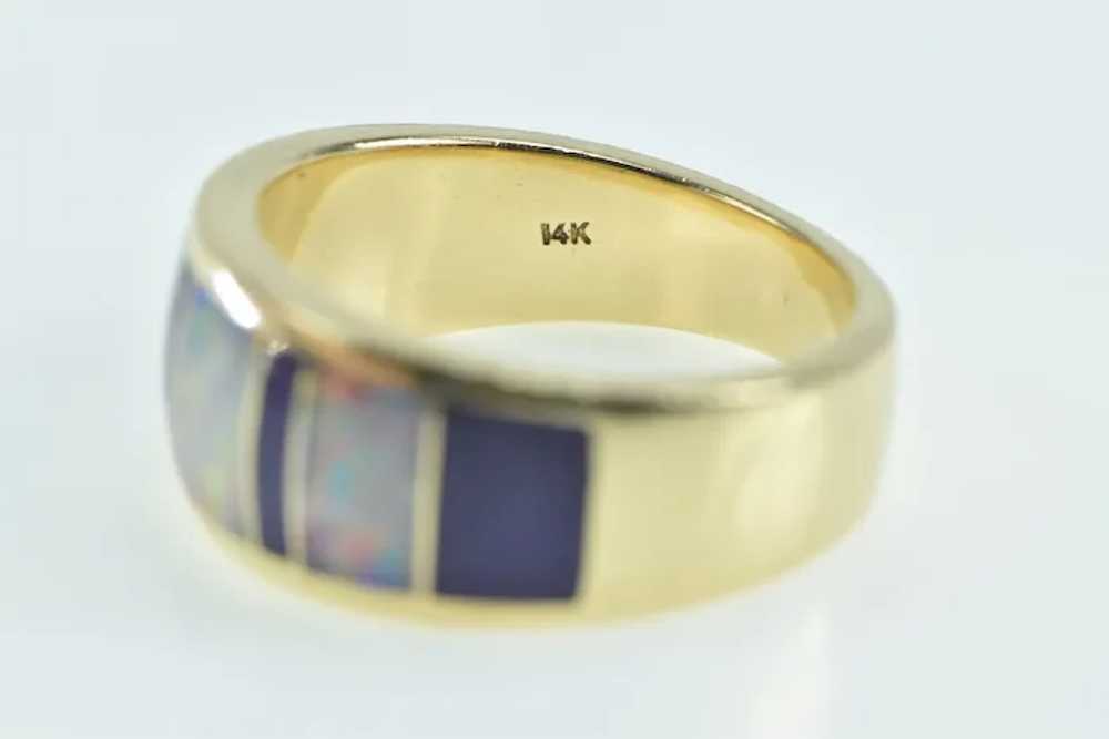 14K Sugilite Opal Inlay Ornate Band Statement Rin… - image 3