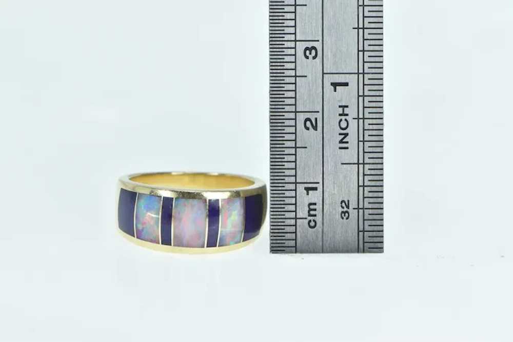 14K Sugilite Opal Inlay Ornate Band Statement Rin… - image 4