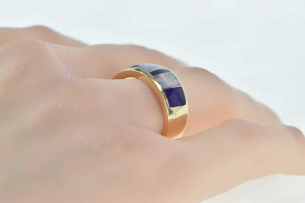 14K Sugilite Opal Inlay Ornate Band Statement Rin… - image 6