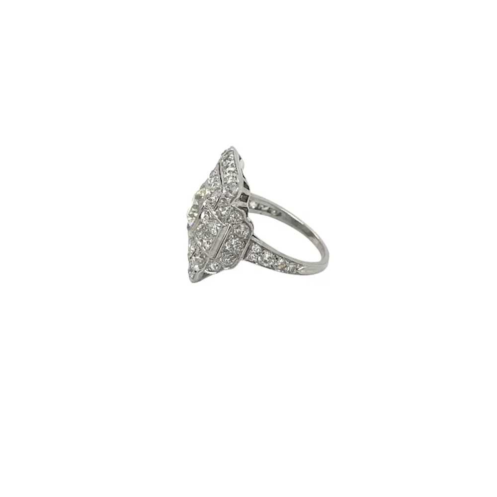 Art Deco Platinum Diamond Ring - image 2