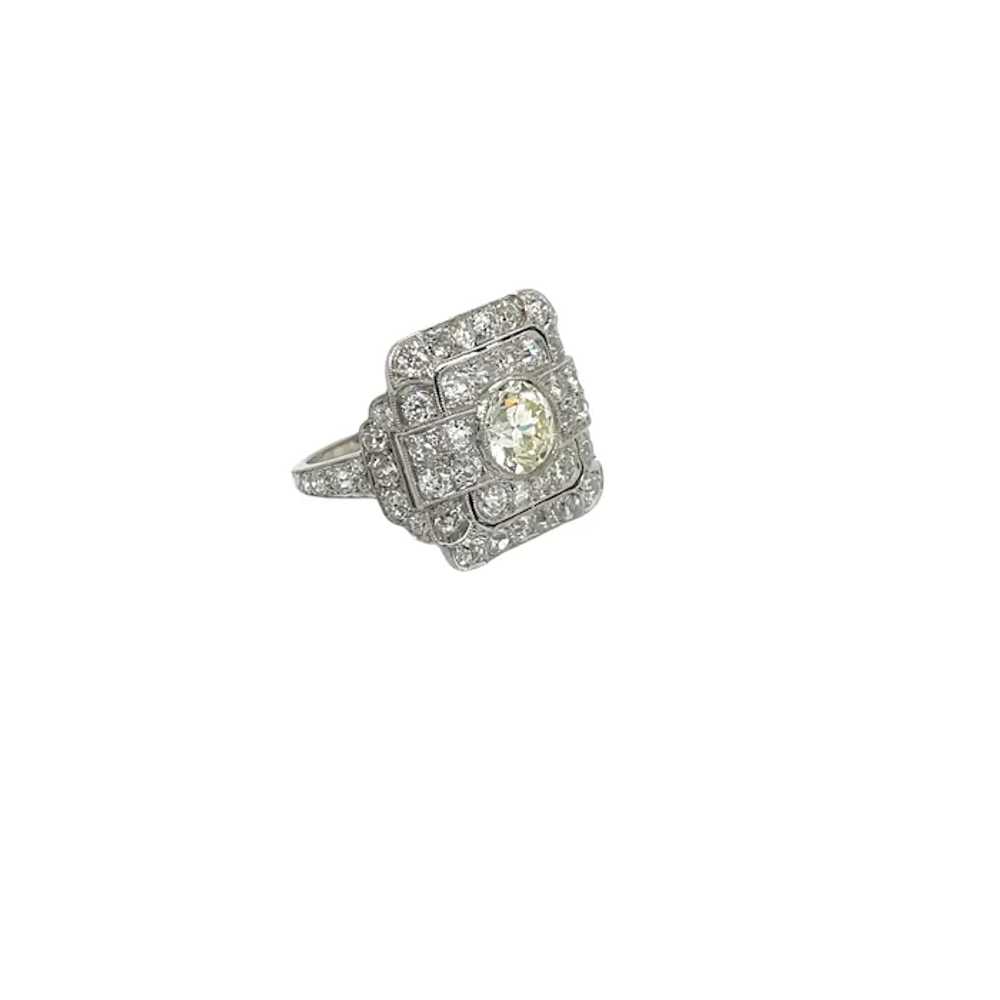 Art Deco Platinum Diamond Ring - image 4