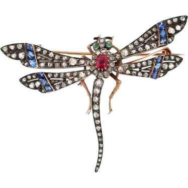 Antique Victorian En Tremblant Diamond Dragonfly B