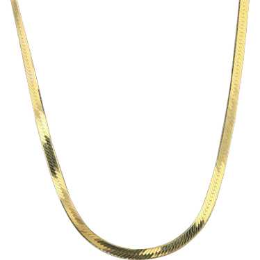 14k Yellow Gold Herringbone Necklace Chain 18" 11… - image 1