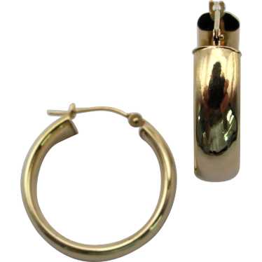 "Classic " 14K Yellow Gold Band Hoops, 6mm wide