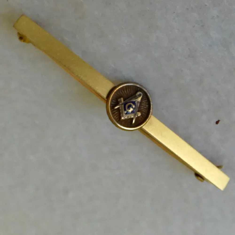 14k Masonic Bar Pin - image 2
