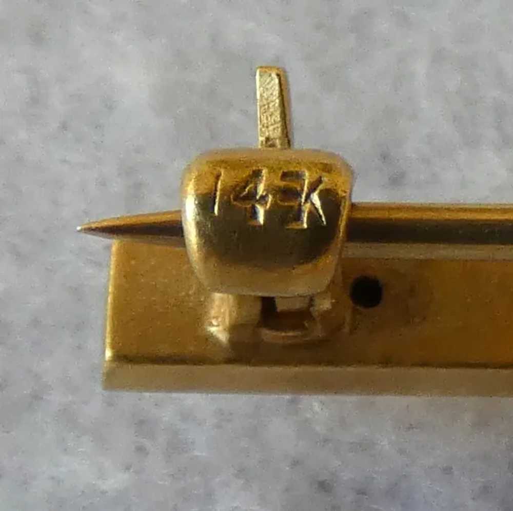 14k Masonic Bar Pin - image 8