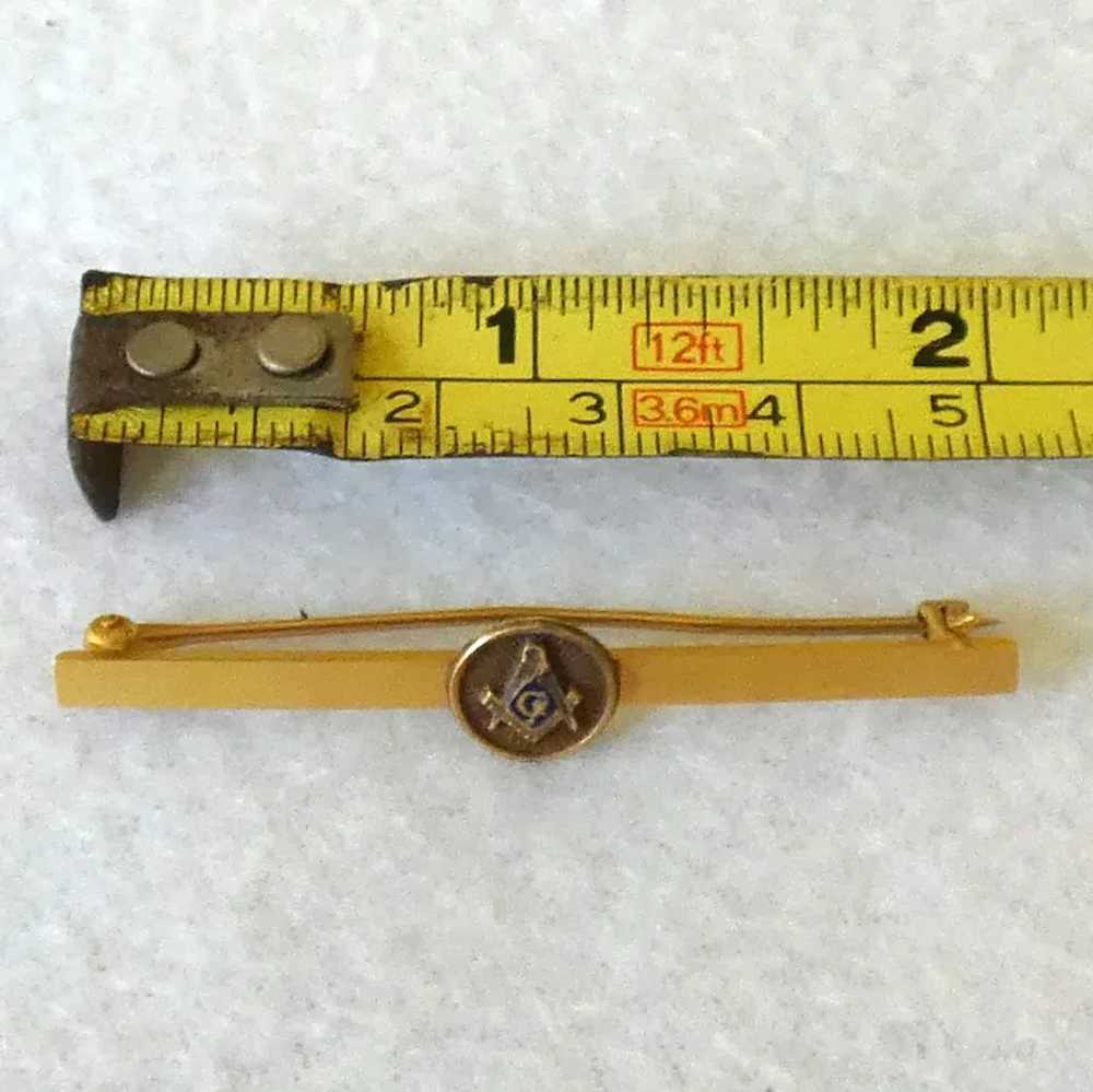 14k Masonic Bar Pin - image 9