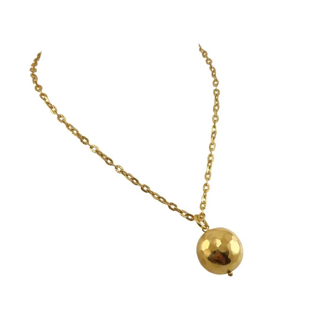 Gold Ball Long Necklace Made in Italy 35 Inches L… - image 3