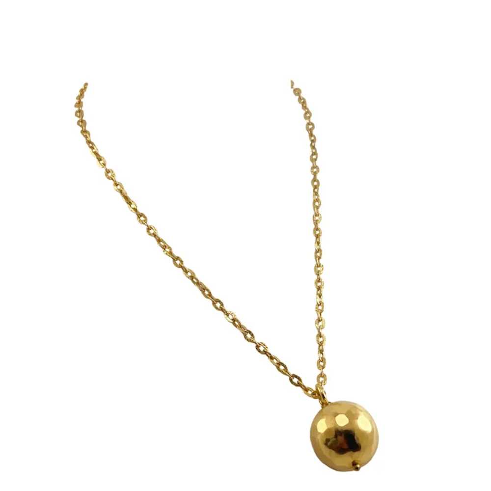 Gold Ball Long Necklace Made in Italy 35 Inches L… - image 4