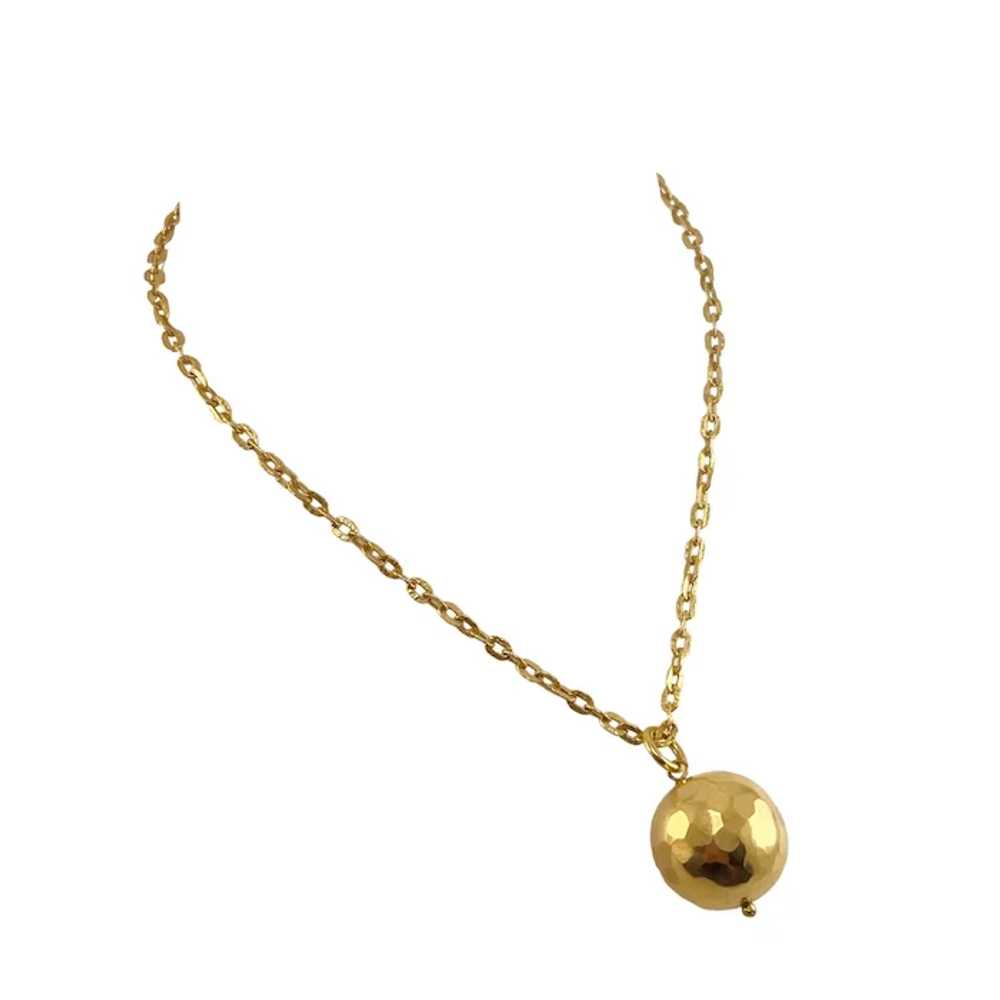 Gold Ball Long Necklace Made in Italy 35 Inches L… - image 5