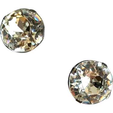 Large Crystal Clear Headlight Earrings