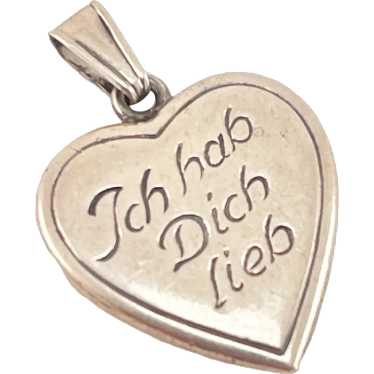 Ich Hab Dich Lieb Necklace 835 German Silver Pend… - image 1