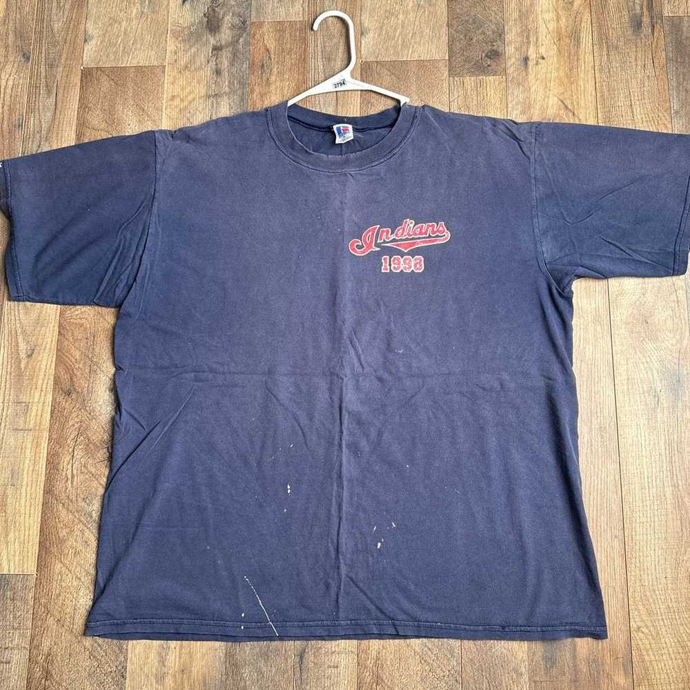 Vintage 90s Russell Cleveland Indians T-Shirt Men… - image 1
