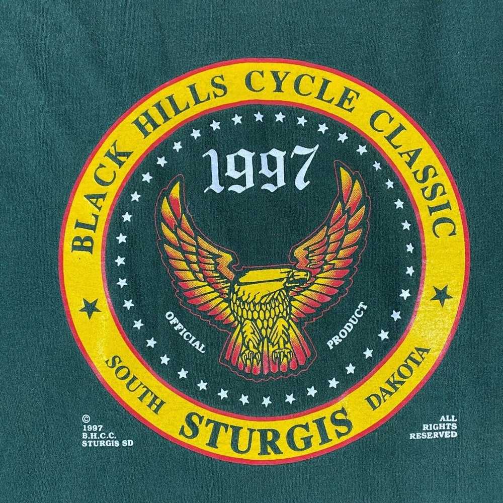 Vintage Black Hills Cycle Classic T Shirt 1997 St… - image 3