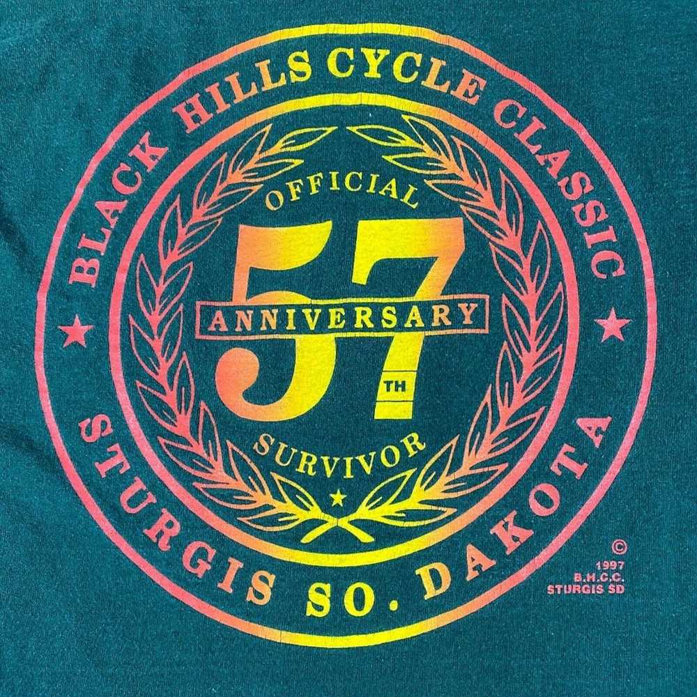 Vintage Black Hills Cycle Classic T Shirt 1997 St… - image 4