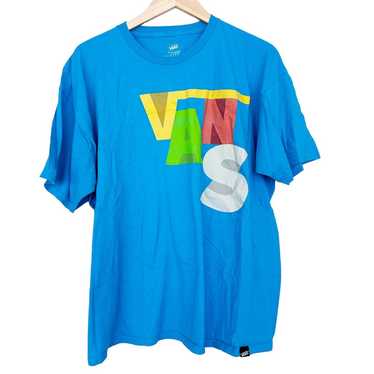Vans Blue Spell Out Graphic Short Sleeve T Shirt … - image 1