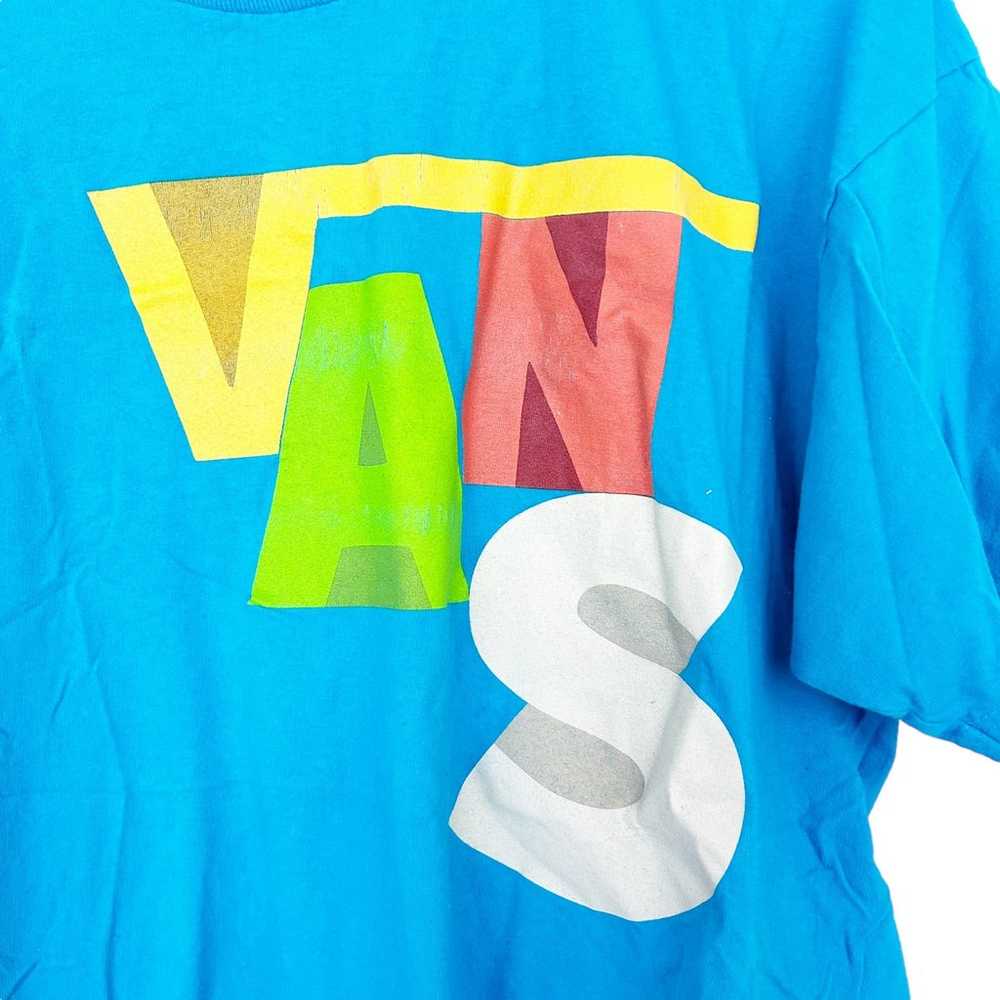 Vans Blue Spell Out Graphic Short Sleeve T Shirt … - image 4