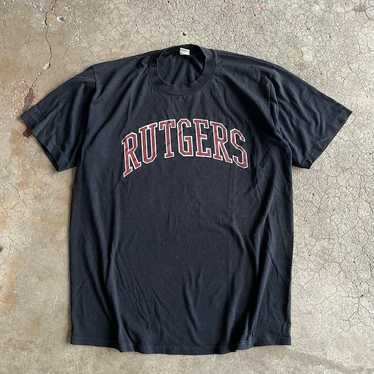 Vintage 80s Velva Sheen Rutgers University Black … - image 1