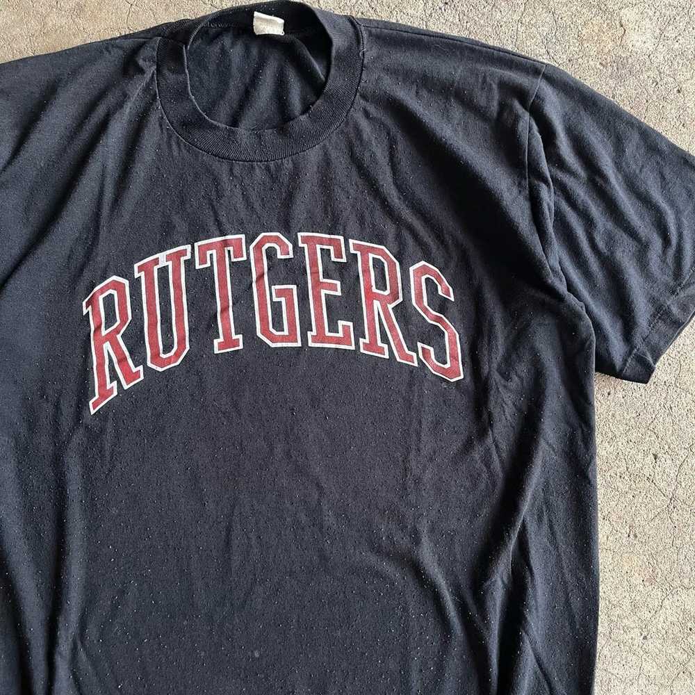 Vintage 80s Velva Sheen Rutgers University Black … - image 2