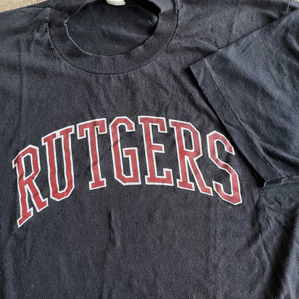 Vintage 80s Velva Sheen Rutgers University Black … - image 4