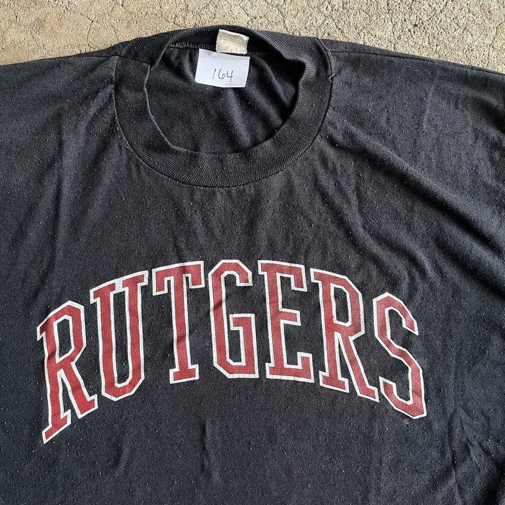 Vintage 80s Velva Sheen Rutgers University Black … - image 8