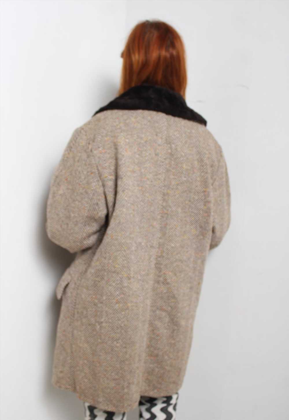 Vintage 1980's Wool Mac Coat Jacket Brown - image 3
